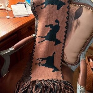 Band of Outsiders Thick Knitted Wool Horse Tassel Scarf and or Shoulder wrap